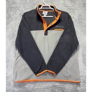 Ducks Unlimited Men's Fleece Pullover XL Dark‎ Gray and Orange 1/4 Snap